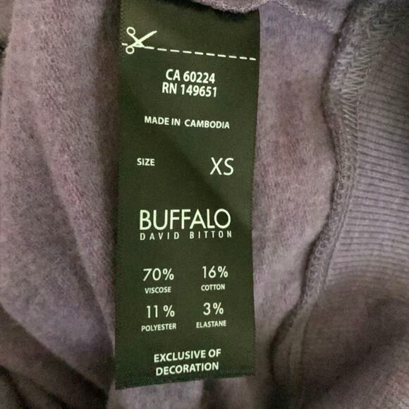 Buffalo David Bitton Womens Purple Hoodie XS Viscose & Cotton Blend - Picture 4 of 9